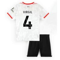 Camisa de Futebol Liverpool Virgil van Dijk #4 Equipamento Alternativo Infantil 2024-25 Manga Curta (+ Calças curtas)